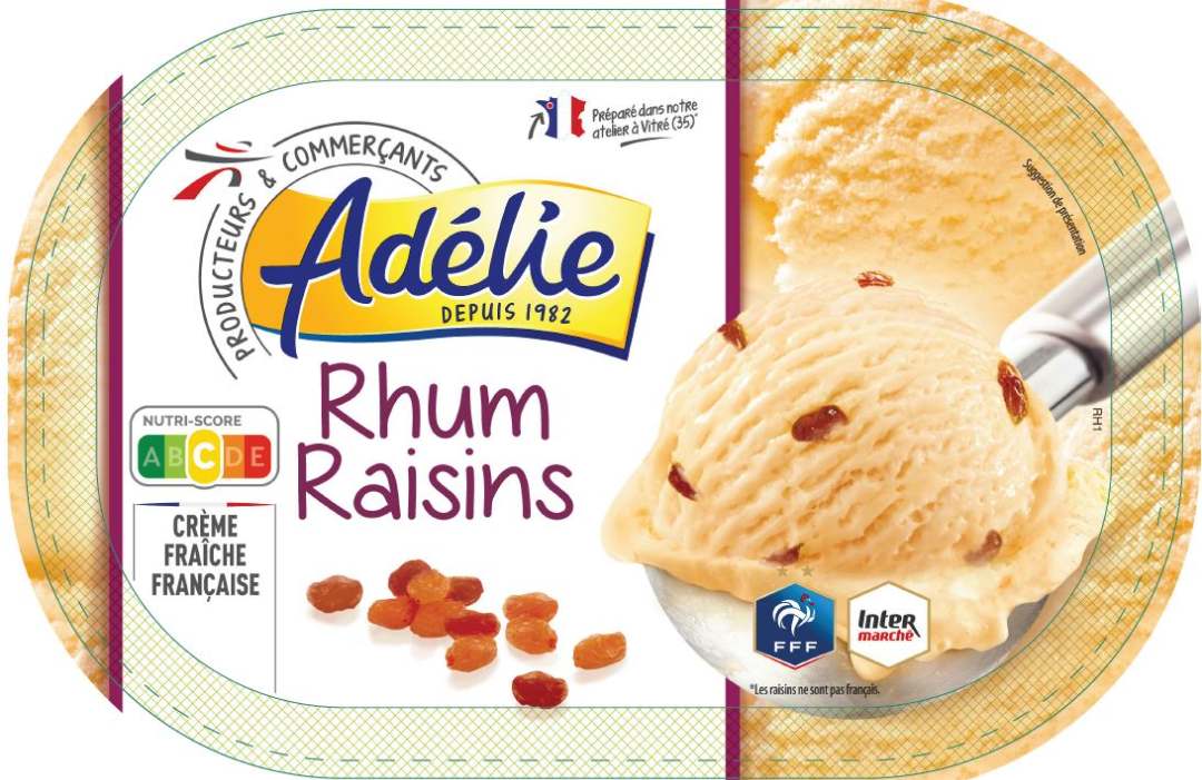 Adelie 1l (fff) rhum raisin ou adelie 1l rhum raisin : photo du produit rappelé le 11/06/2021