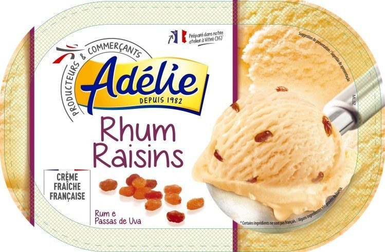 Adelie 1l rhum raisin : photo du produit rappelé le 30/11/2021