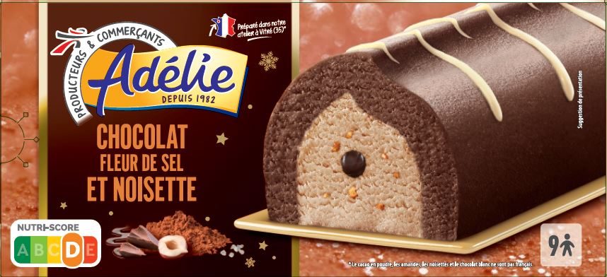 Adelie buche chocolat fleur de sel et noisette - 900ml : photo du produit rappelé le 05/01/2022