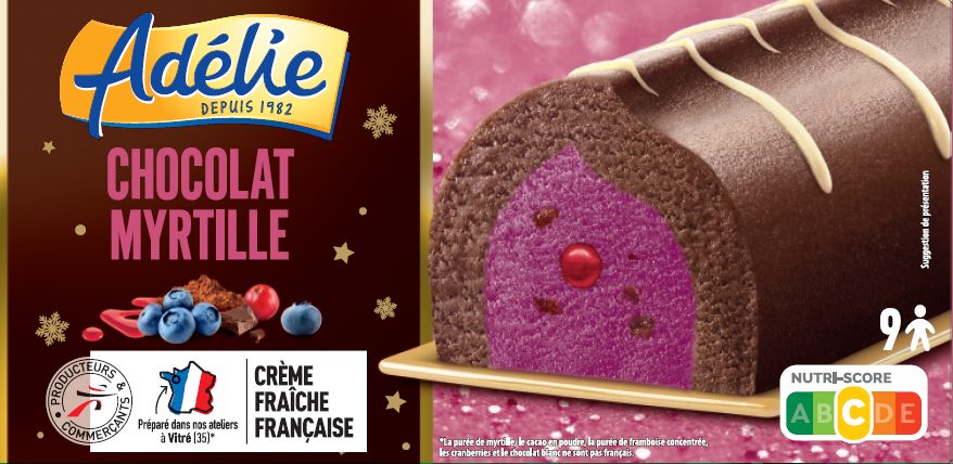Adelie buche chocolat myrtille - 900ml : photo du produit rappelé le 05/01/2022