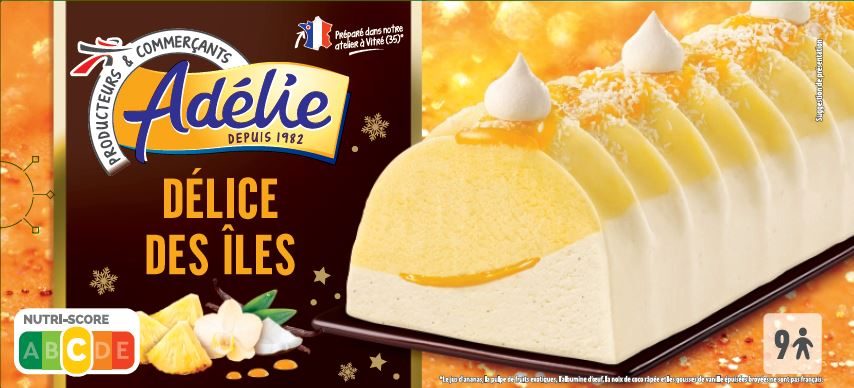 Adelie buche delices des iles - 900ml : photo du produit rappelé le 05/01/2022