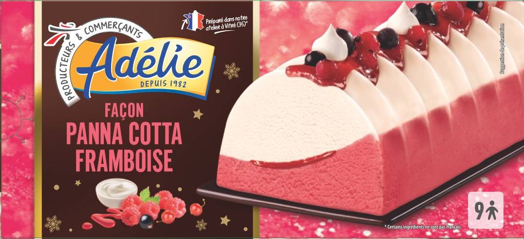 Adelie buche panna cotta framboise - 900ml : photo du produit rappelé le 05/01/2022