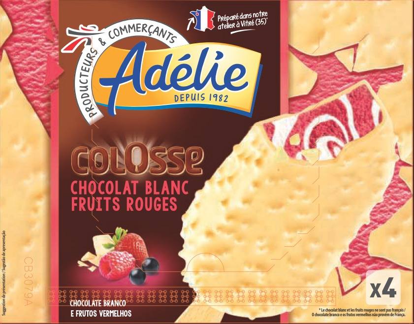 Adelie colosse 4x100ml chocolat blanc fruits rouges : photo du produit rappelé le 29/07/2021