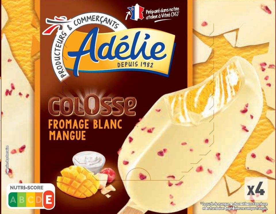 Adelie colosse 4x80ml mangue - fromage blanc : photo du produit rappelé le 29/07/2021