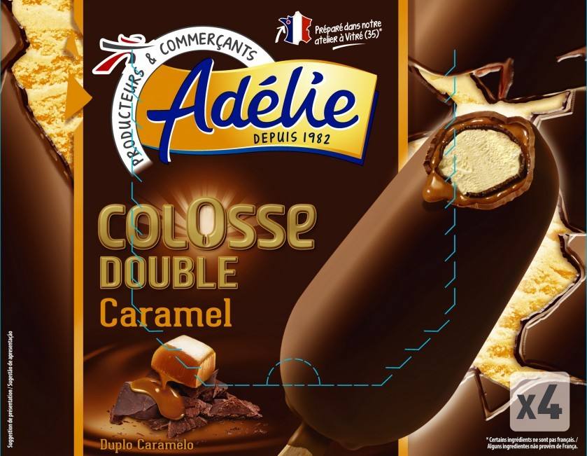 Adelie colosse double 4x90ml caramel : photo du produit rappelé le 25/02/2022