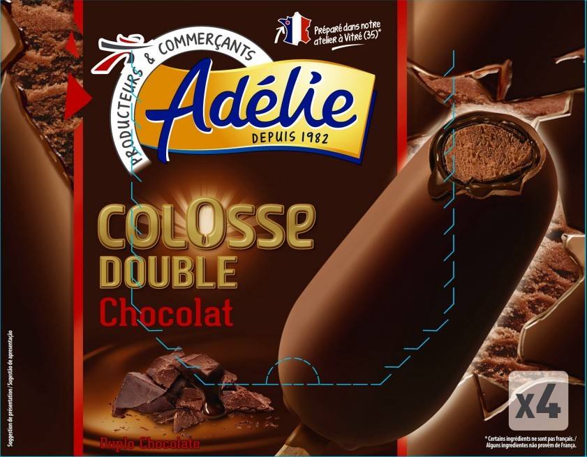 Adelie colosse double 4x90ml chocolat : photo du produit rappelé le 25/02/2022
