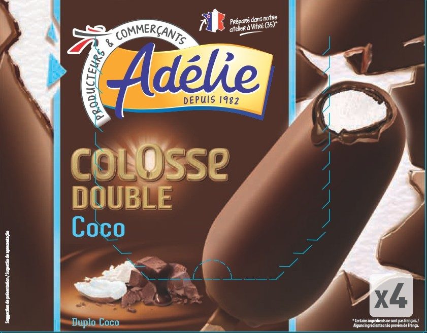 Adelie colosse double 4x90ml coco : photo du produit rappelé le 29/07/2021