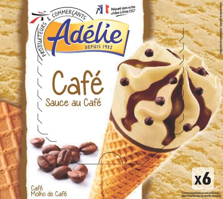 Adelie cone 6x120ml cafe : photo du produit rappelé le 25/02/2022