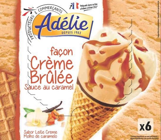Adelie cone 6x120ml creme brulee : photo du produit rappelé le 25/02/2022