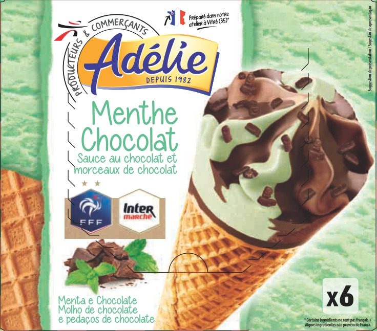 Adelie cone 6x120ml menthe chocolat : photo du produit rappelé le 25/02/2022