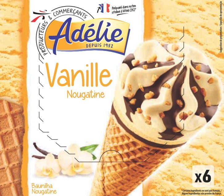 Adelie cone 6x120ml vanille : photo du produit rappelé le 25/02/2022