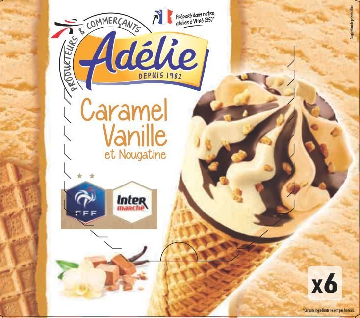 Adelie cone 6x120ml vanille caramel : photo du produit rappelé le 25/02/2022