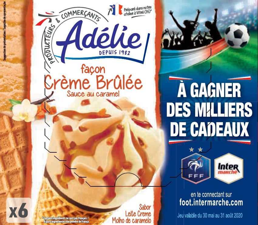 Adelie cone (fff) 6x120ml creme brulee : photo du produit rappelé le 30/07/2021