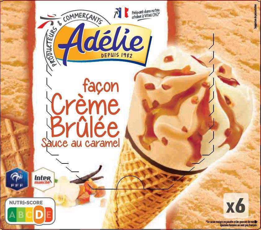 Adelie cone (fff) creme brulee 6x120ml : photo du produit rappelé le 29/07/2021