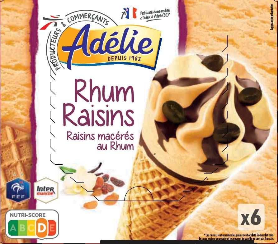 Adelie cone (fff) rhum raisin 6x120ml : photo du produit rappelé le 29/07/2021