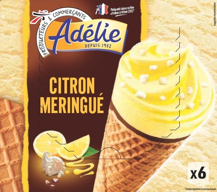 Adelie cone gourmand 6x110ml citron meringue : photo du produit rappelé le 30/11/2021