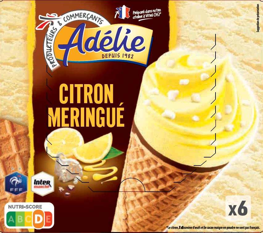 Adelie cone gourmand 6x110ml citron meringue : photo du produit rappelé le 11/06/2021