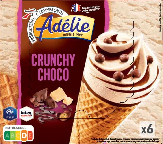 Adelie cone gourmand 6x110ml crunchy choco : photo du produit rappelé le 11/06/2021