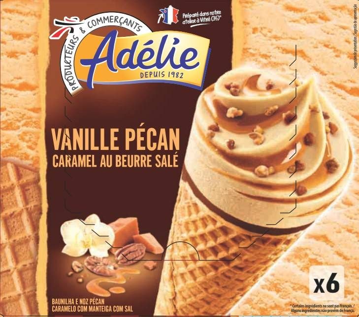 Adelie cone gourmand 6x110ml vanille pecan : photo du produit rappelé le 30/11/2021