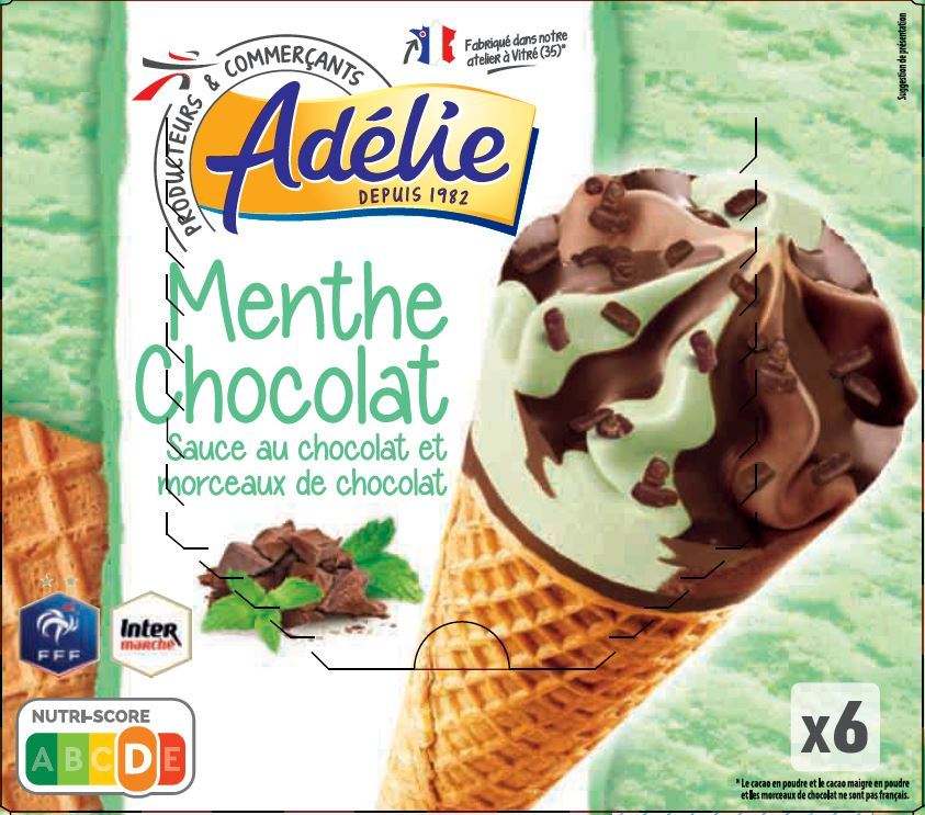 Adelie cone menthe chocolat 6x120ml : photo du produit rappelé le 29/07/2021