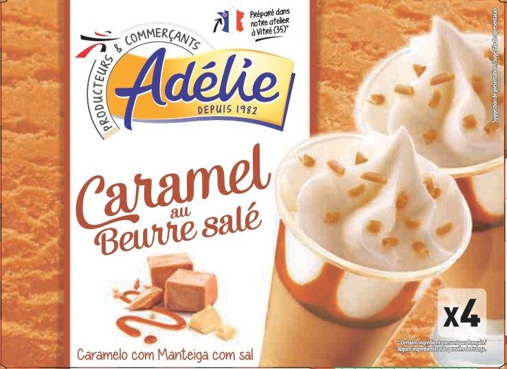 Adelie coupe caramel au beurre sale 4x125ml : photo du produit rappelé le 29/07/2021