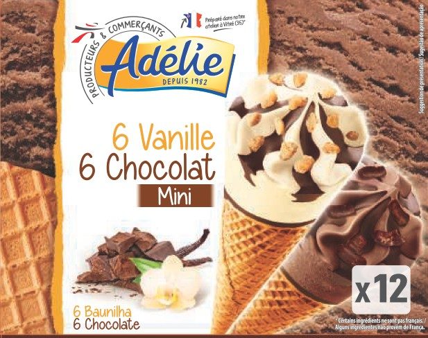 Adelie micro cone 12x30ml vanille chocolat : photo du produit rappelé le 25/02/2022