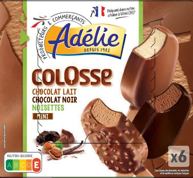 Adelie mini colosse 6x60ml vanille - chocolat - praline : photo du produit rappelé le 29/07/2021