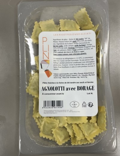 Agnolotti avec borrage 300g Plin : photo du produit rappelé le 18/12/2023
