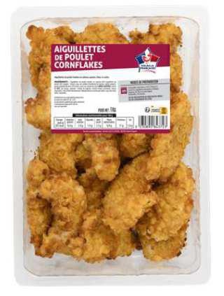 Aiguillette de poulet corn flakes barquette 1kg France : photo du produit rappelé le 07/06/2025