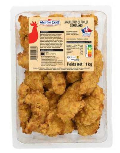 Aiguillette de poulet corn flakes maitre coq 1kg : photo du produit rappelé le 10/06/2025