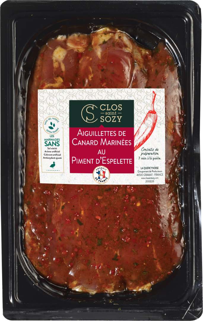 Aiguillettes de canard marinees au piment espelette Clos Saint Sozy : photo du produit rappelé le 15/05/2026
