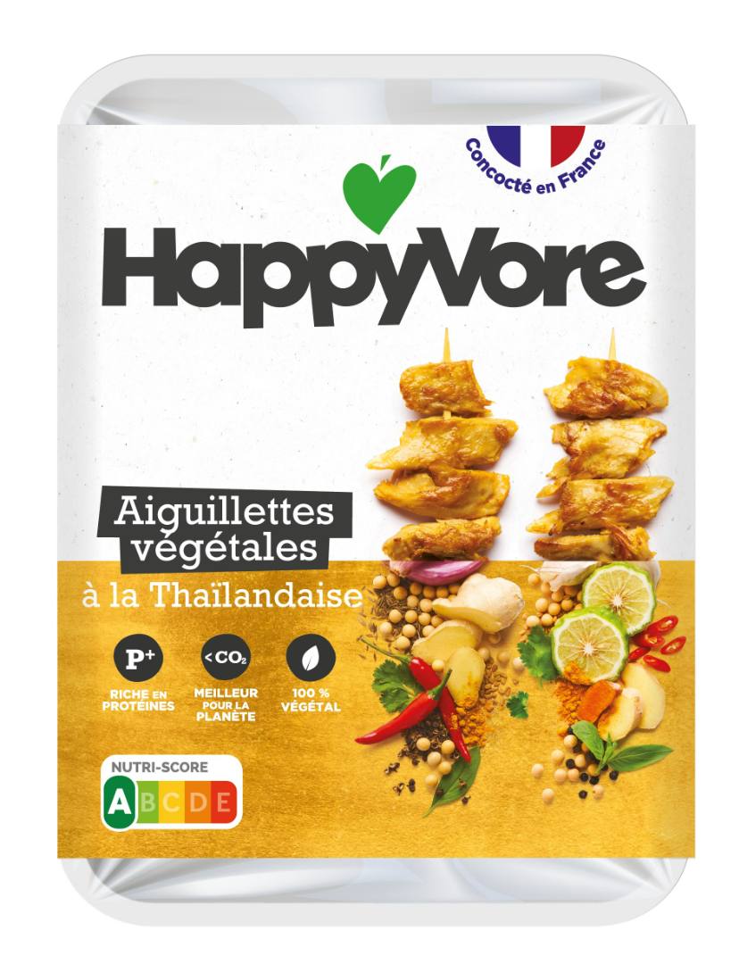 Aiguillettes végétales à la thailandaise Happyvore : photo du produit rappelé le 15/02/2023