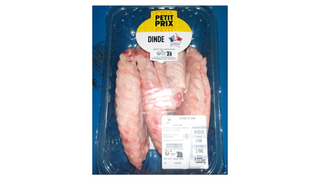 Aileron de dinde sous atm Petit Prix : photo du produit rappelé le 05/09/2025