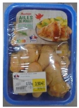 Ailes de poulet x8 Auchan : photo du produit rappelé le 17/04/2024