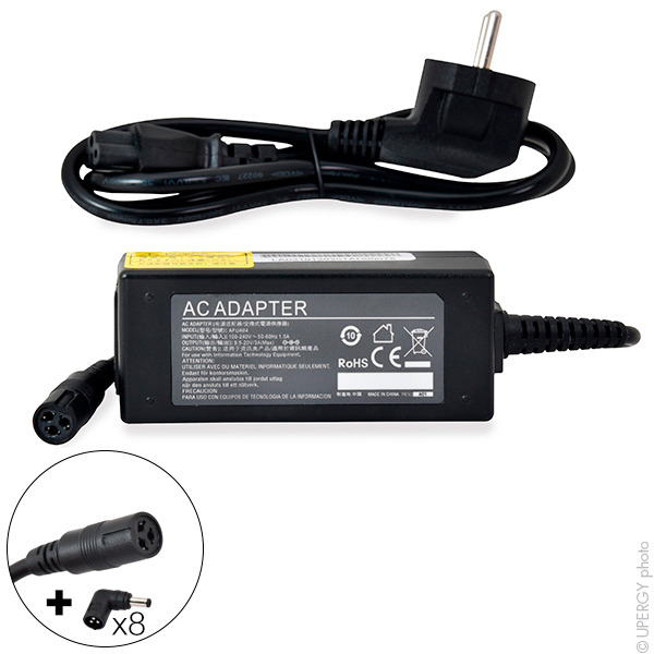 Alimentation universelle pour ordinateur portable 45w 8 connecteurs NX : photo du produit rappelé le 24/03/2022
