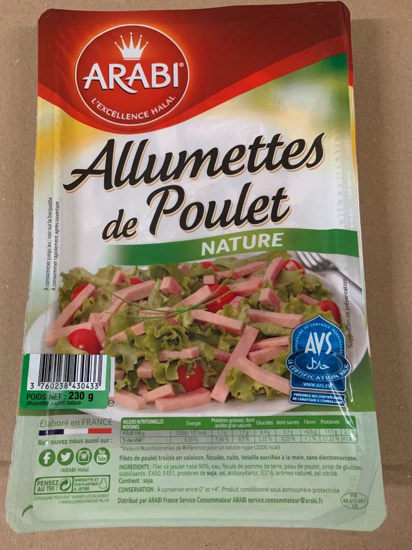 Allumettes de poulet Arabi : photo du produit rappelé le 04/08/2022