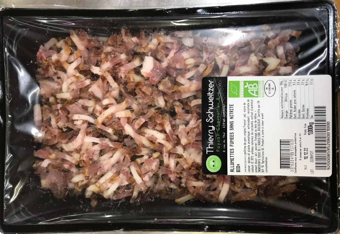 Allumettes fumees sans nitrite bio* Thierry Schweitzer : photo du produit rappelé le 21/10/2022