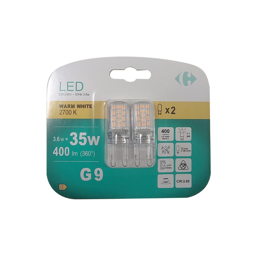 Ampoules LED capsules g9x2 - lots 2201 à 2204 Carrefour : photo du produit rappelé le 22/01/2024