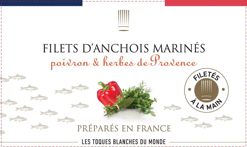 Anchois marinés poivron et herbes de provence Les Toques Blanches : photo du produit rappelé le 08/10/2021
