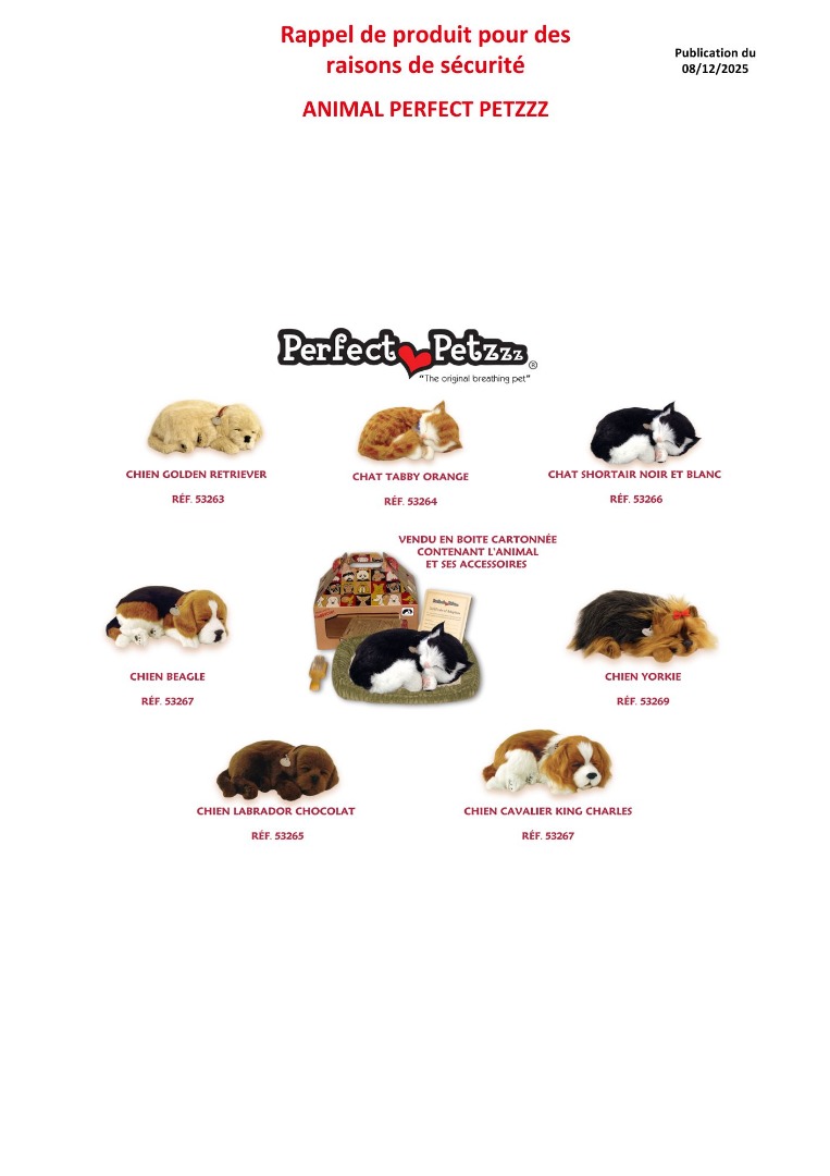 Animal perfect petzzz : photo du produit rappelé le 12/12/2025