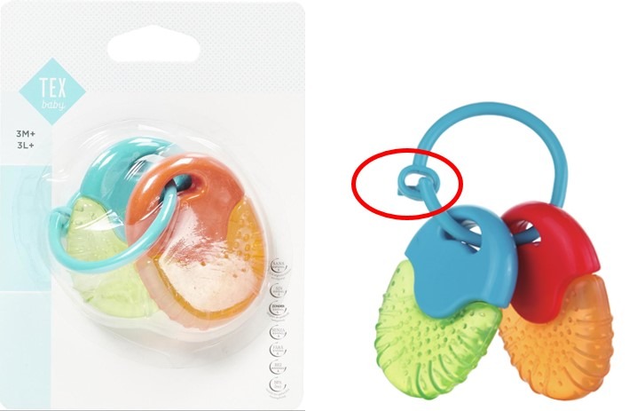 Anneau de dentition Tex Baby : photo du produit rappelé le 18/09/2023