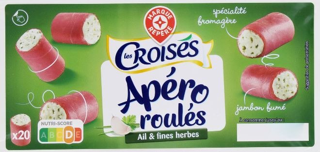 Apero roules ail & fines herbes - 100g Les Croises : photo du produit rappelé le 23/06/2022