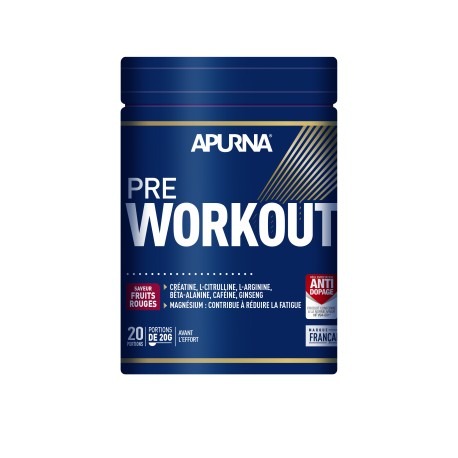 Apurna pre workout saveur fruits rouges - boite de 420g : photo du produit rappelé le 22/11/2021