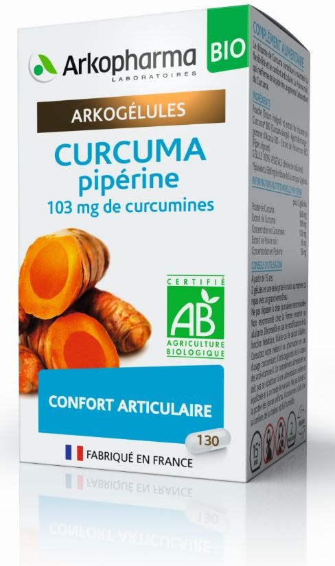 Arkogelules curcuma + pipérine bio Arkopharma : photo du produit rappelé le 09/06/2021