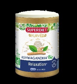 Ashwagandha bio 60 gélules Superdiet : photo du produit rappelé le 07/10/2021