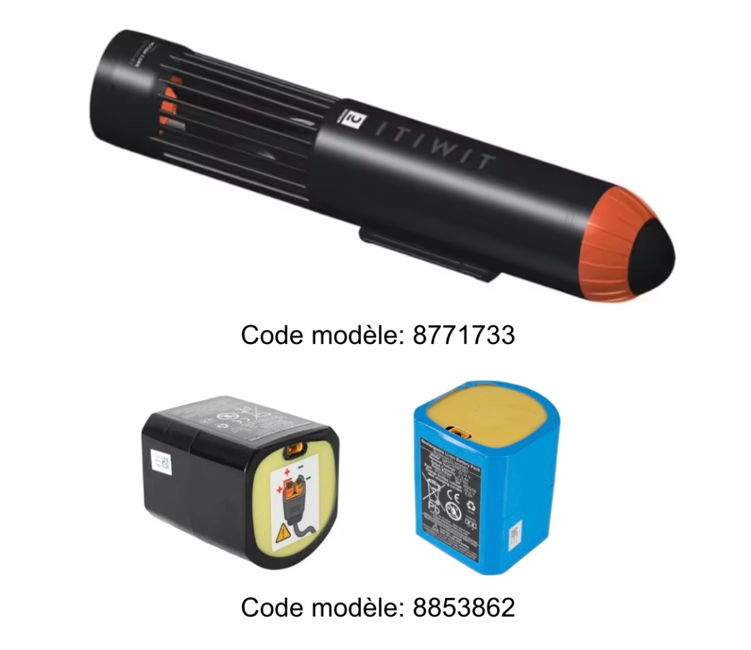 Assistance électrique sup kayak et batterie assistance électrique Itiwit : photo du produit rappelé le 23/10/2026