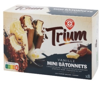 Assortiment mini batonnets vanille enrobage chocolat x8 Trium : photo du produit rappelé le 17/06/2021