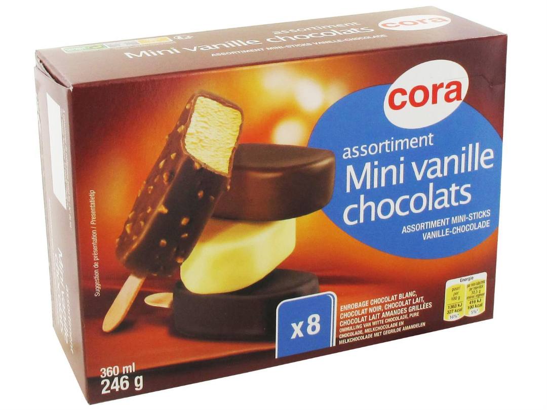 Assortiment mini vanille chocolat x8 Cora 246g : photo du produit rappelé le 29/07/2021