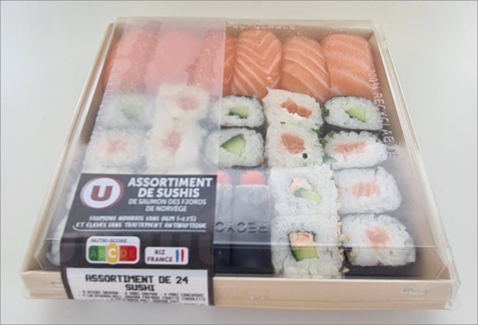 Assortiment sushis saumon fjords norvege u : photo du produit rappelé le 08/08/2023