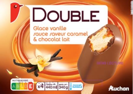Auchan batonnets double enrobage choco / caramel x4 : photo 2 sur 2 du produit rappelé le 30/07/2021